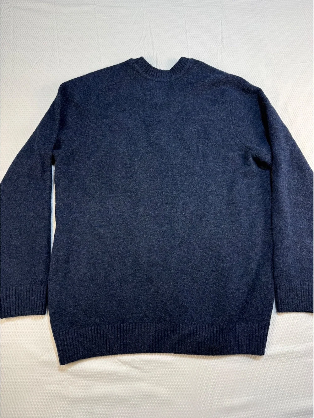 Gap Men’s Large Navy Blue Heathered Wool Blend Crewneck Sweater Pullover